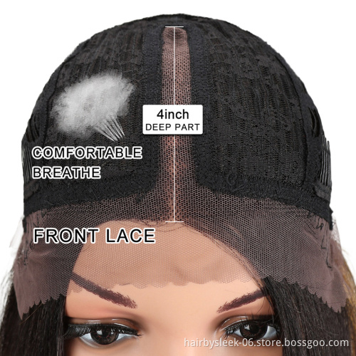 16 Inches Ombre Loose wave Synthetic Lace Frontal wigs unprocessed mid length full brazilian Lace Front Wig Synthetic Hair Wigs